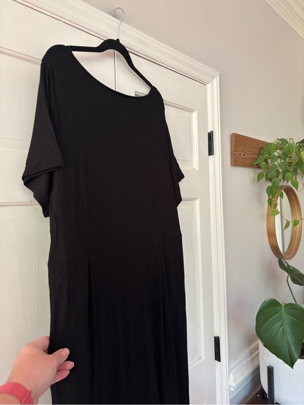 J Jill Solid Black Maxi Dress Short Sleeve Pocket Flowy Lightweight Plus Size 3X - Picture 11 of 12